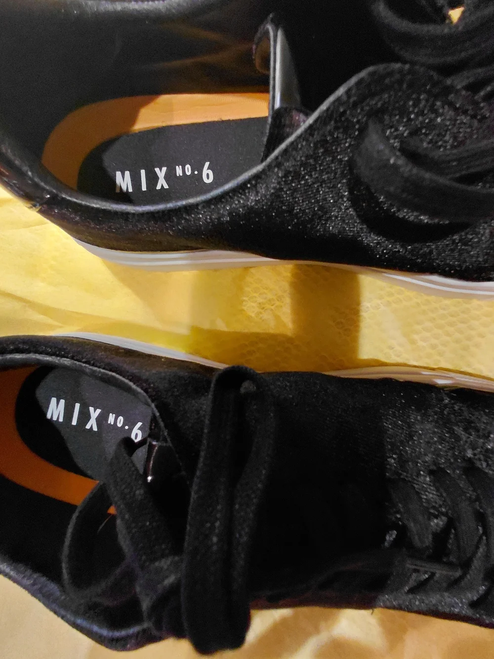 Mix No. 6 Black Velvet Lace-Up Women's Sneakers